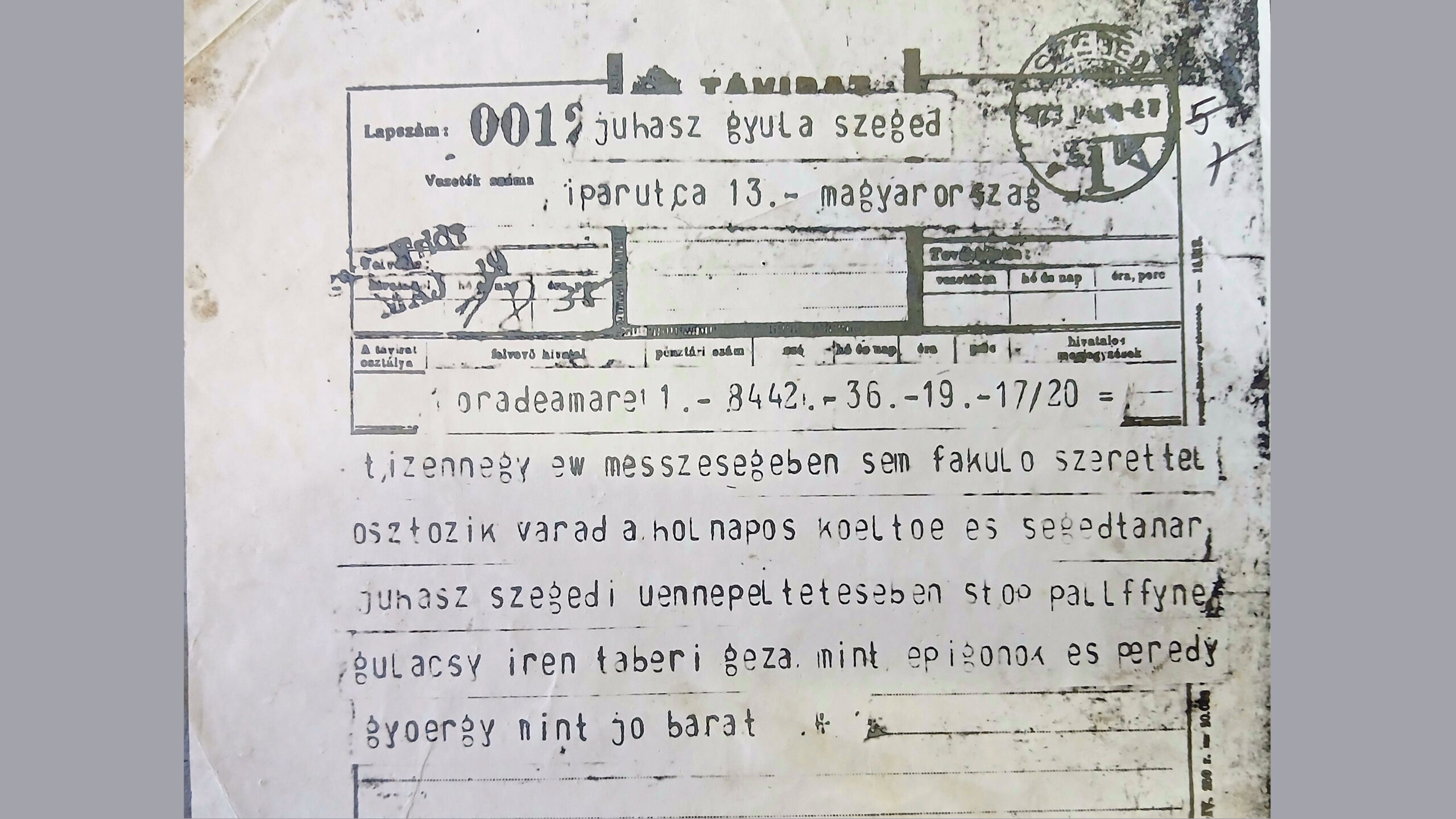 Lapok Tabéry Géza hagyatékából