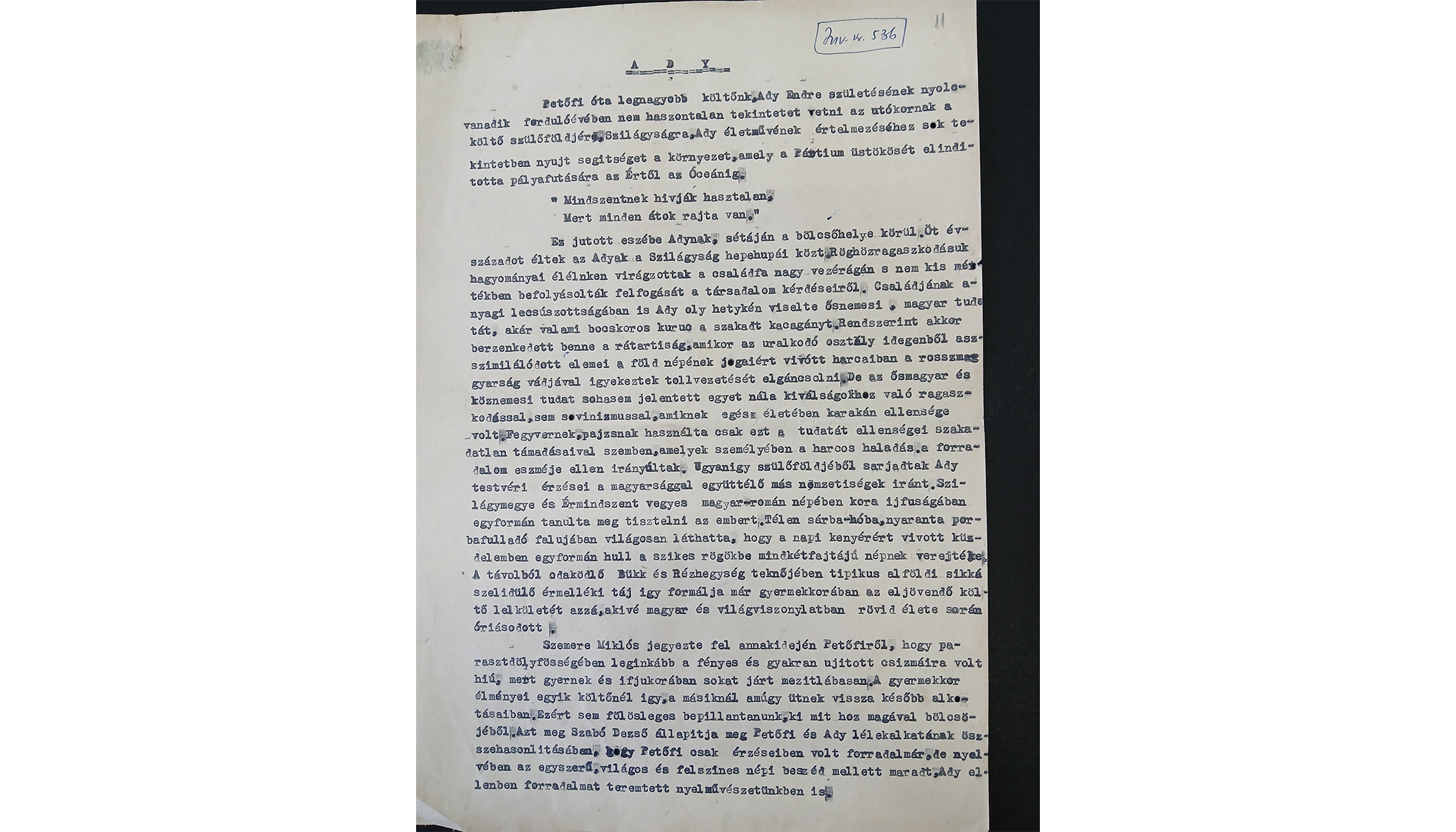 Levéltárban lappangott a Tabéry-tanulmány
